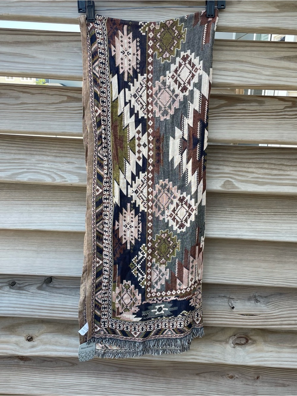 World Market multicolor geometric print lightweight scarf NWT - Picture 6 of 11